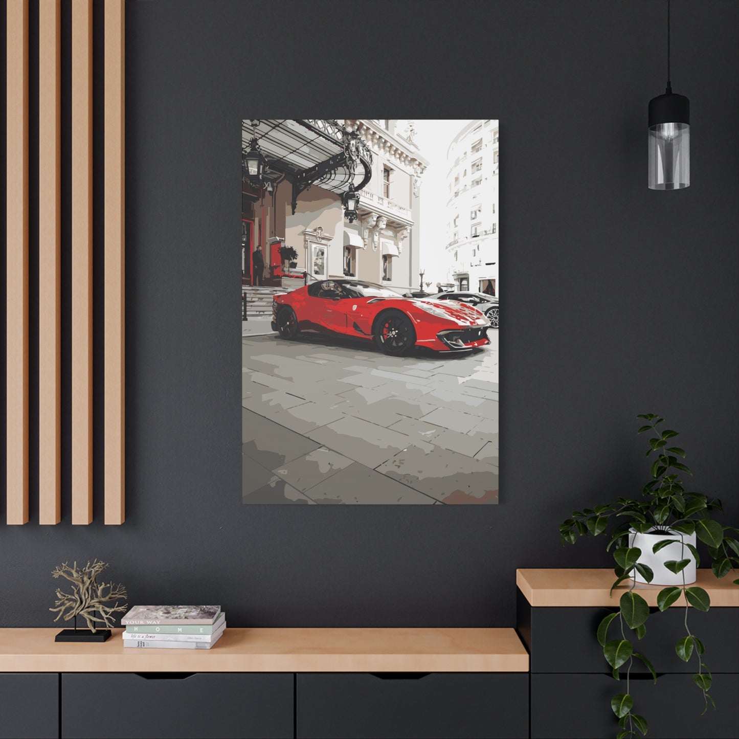 Monte Carlo Casino Ferrari – Luxury Monaco Canvas Wall Art
