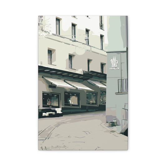 St. Moritz Outlets – Alpine Luxury Canvas Wall Art