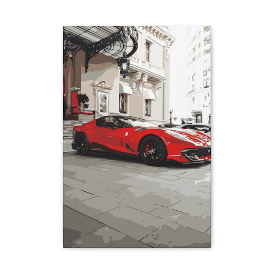 Monte Carlo Casino Ferrari – Luxury Monaco Canvas Wall Art