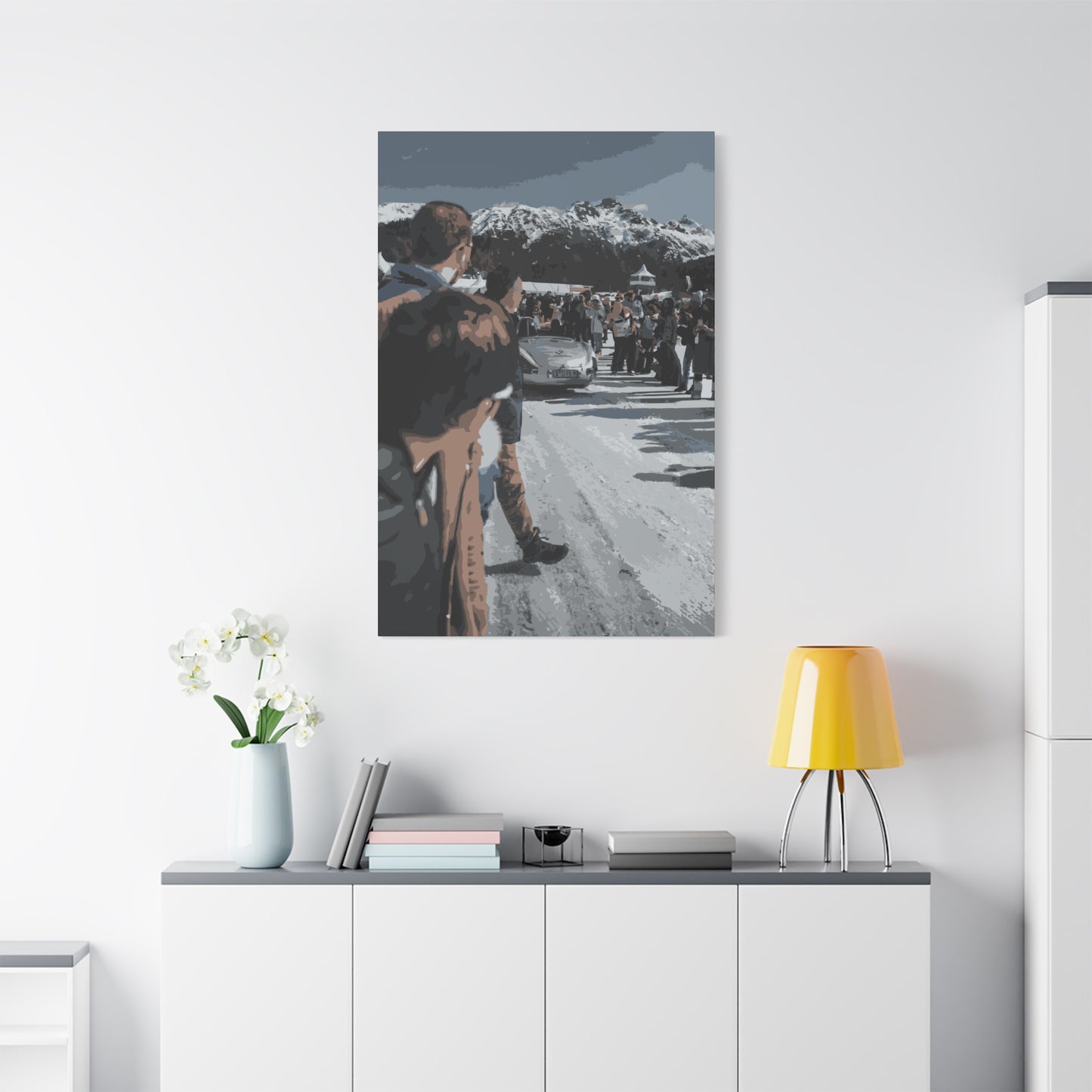 St. Moritz Car Show – Alpine Prestige Canvas Wall Art