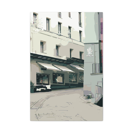 St. Moritz Outlets – Alpine Luxury Canvas Wall Art