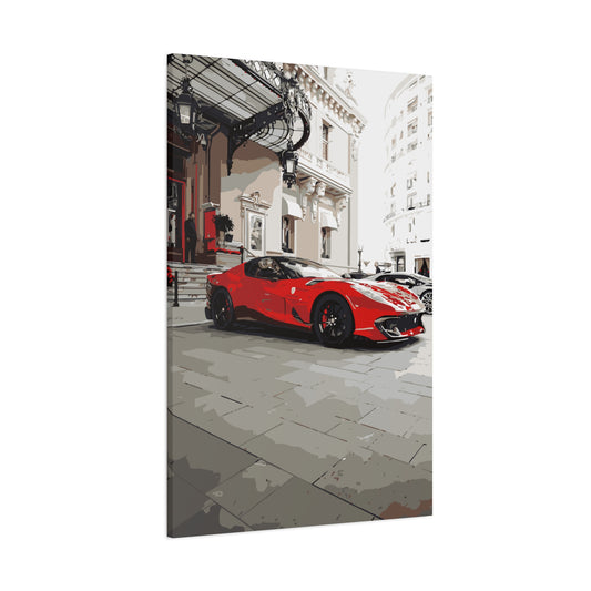 Monte Carlo Casino Ferrari – Luxury Monaco Canvas Wall Art
