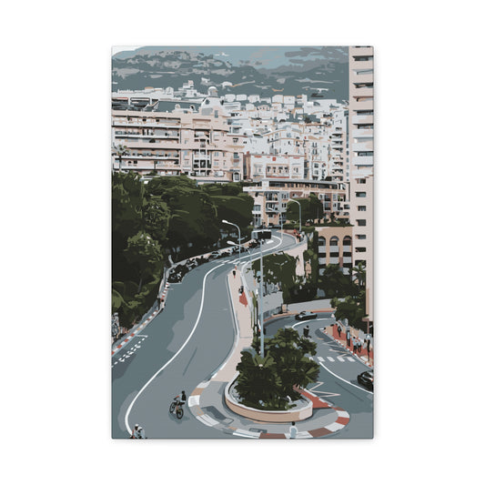 Monaco Streets – Luxury Riviera Canvas Wall Art