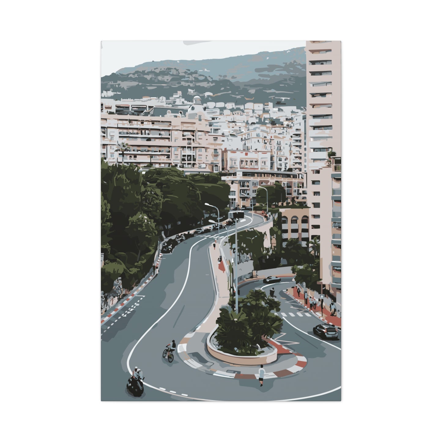 Monaco Streets – Luxury Riviera Canvas Wall Art