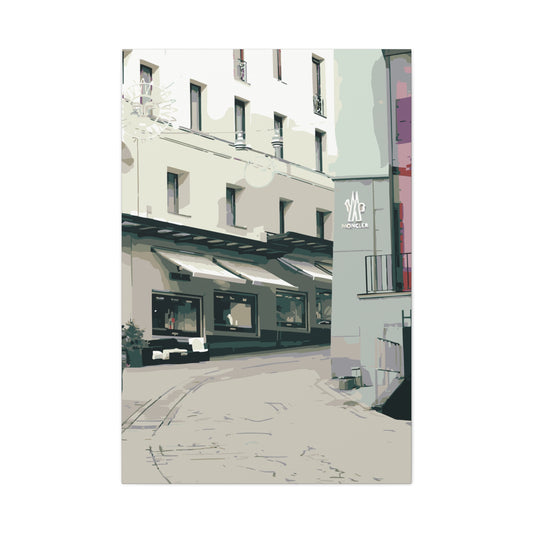 St. Moritz Outlets – Alpine Luxury Canvas Wall Art