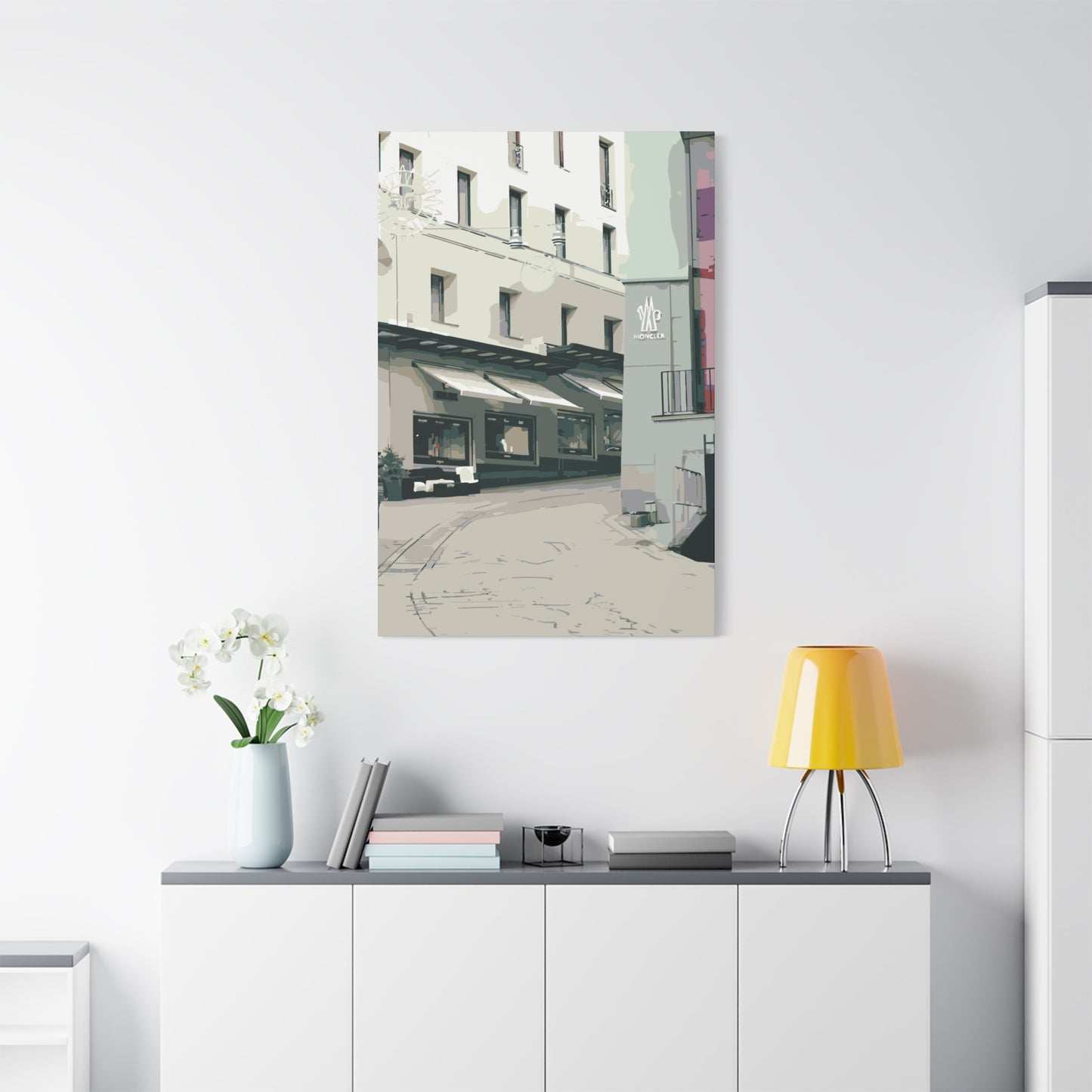 St. Moritz Outlets – Alpine Luxury Canvas Wall Art